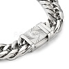 304 Stainless Steel Cuban Link Chains Bracelets for Men & Women BJEW-D031-10P-3