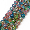 Baking Paint Glass Beads Strands X-DGLA-Q023-8mm-DB70-1
