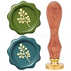 Brass Wax Seal Stamps with Wood Handle AJEW-WH0412-0107-1