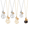 6Pcs 6 Styles Adjustable 304 Stainless Steel Macrame Pouch Necklaces NJEW-PH01581-1