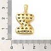 Brass Micro Pave Cubic Zirconia Pendants KK-E061-03G-26-3