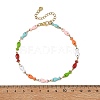 304 Stainless Steel Enamel Link Chains Anklets for Women SA-AJEW-AN00842-4