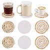 6Pcs 3 Styles Handmade Hot Pads with Corn Straw Woven Placemats AJEW-MB0001-04-1