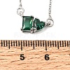 Brass Pave Cubic Zirconia Rectangle and Heart Pendant Cable Chain Necklaces LS-KK-CBAB173-04P-09-5