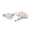 Natural Rose Quartz Pendants G-D102-01P-07-2
