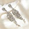 Zinc Alloy Rhinestone Tassel Stud Earring for Women EJEW-S251-01P-2