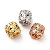 Rack Plating Brass Micro Pave Cubic Zirconia European Beads KK-C010-39-1