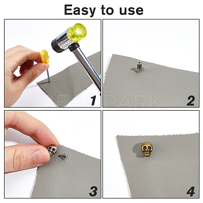 48Pcs Alloy Studs Rivets FIND-FH0011-42A-1