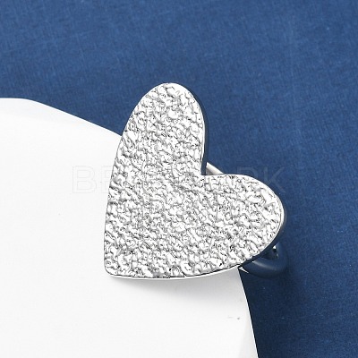 Heart Brass Cuff Rings for Women RJEW-A069-09P-1