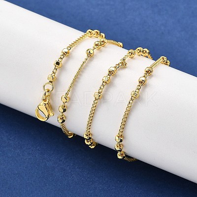 2.5MM Brass Flat Round Twisted Chain Necklaces NJEW-M108-26G-1