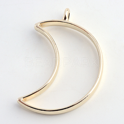 Rack Plating Alloy Open Back Bezel Pendants PALLOY-S047-39E-FF-1