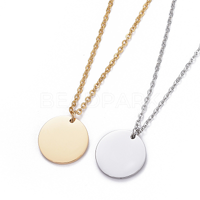 304 Stainless Steel Cable Chains Pendant Necklaces NJEW-F267-15-1