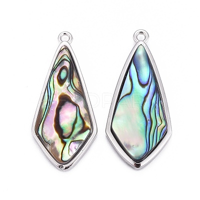 Natural Abalone Shell/Paua Shell Pendants BSHE-F011-01B-P-1