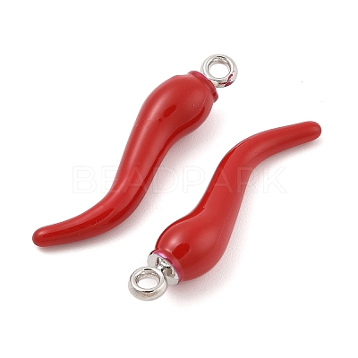 Rack Plating Alloy Enamel Pendants PALLOY-R451-O7P-03-1
