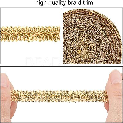 Metallic Centipede Braid Lace Trimming OCOR-WH0058-02G-1