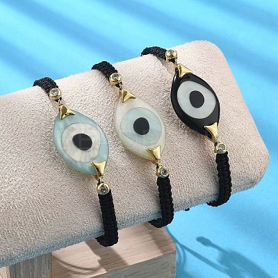 Evil Eye Acrylic Link Bracelets BJEW-U027-01G-1