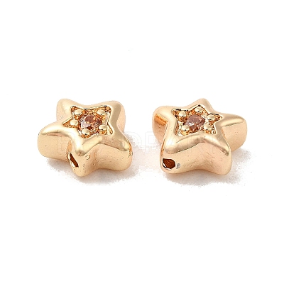 Brass Cubic Zirconia Beads KK-Q773-01G-05-1