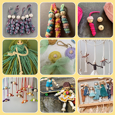 100Pcs Printed Wood Beads WOOD-PH0002-67-1