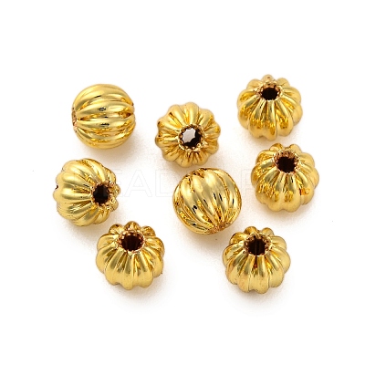 Rack Plating Pumpkin Brass Spacer Beads KK-Z070-35G-01-1