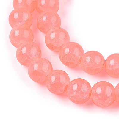 Baking Paint Crackle Glass Bead Strands DGLA-Q023-8mm-YS7-A-1