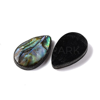 Natural Paua Shell Epoxy Resin Cabochons SSHEL-S279-01E-1