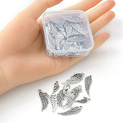 50Pcs 10 Styles Tibetan Style Alloy Pendants FIND-YW0003-39-1