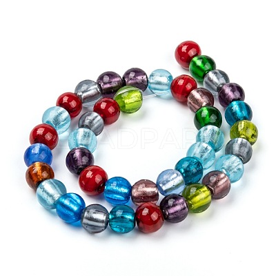 Handmade Silver Foil Glass Beads Strands SL02-1