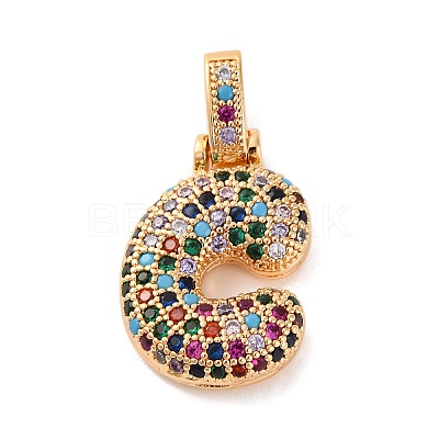 Brass Micro Pave Cubic Zirconia Pendants KK-C076-29C-G02-1