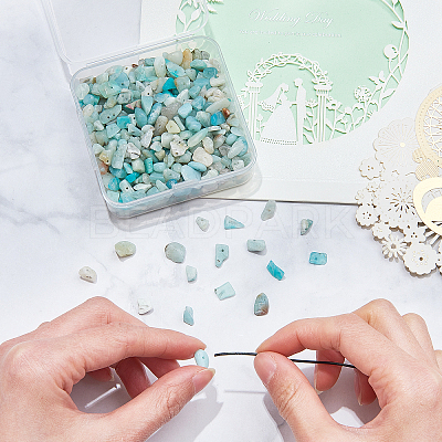 Natural Amazonite Chip Beads G-CJ0001-21-1
