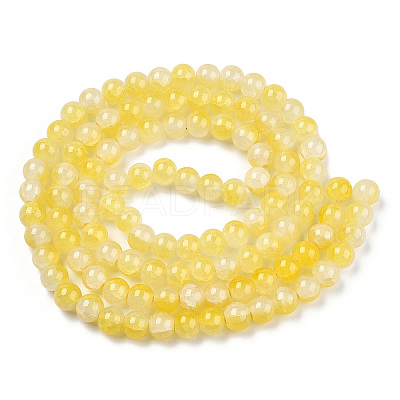 Crackle Baking Paint Imitation Jade Glass Beads Strands LS-DGLA-T003-8mm-03-1
