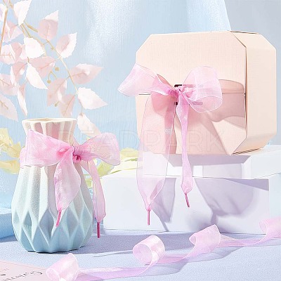 2 Pairs 2 Style Gradient Color Nylon Chiffon Shoe Laces FIND-GF0004-83A-1
