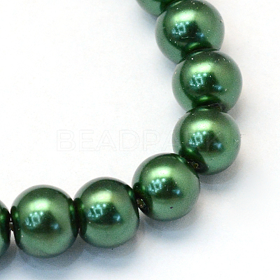 Baking Paint Pearlized Glass Pearl Round Bead Strands X-HY-Q003-12mm-75-1