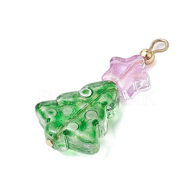Star Transparent Glass Charms PALLOY-JF02751-1