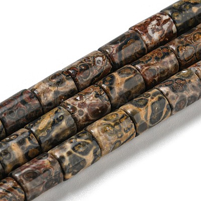 Natural Leopard Skin Jasper Beads Strands G-Q1008-A06-1