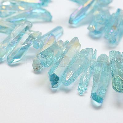 Electroplated Natural Quartz Crystal Beads Strands G-P267-02A-1