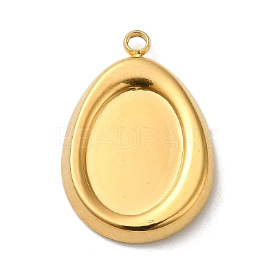 304 Stainless Steel Pendant Cabochon Settings For Enamel LS-STAS-D013-01B-G-1