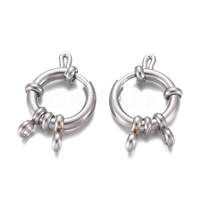 Tarnish Resistant 304 Stainless Steel Spring Ring Clasps STAS-H558-29P-1
