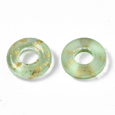 Transparent Spray Painted Glass European Beads LS-GLAA-N035-04J-1