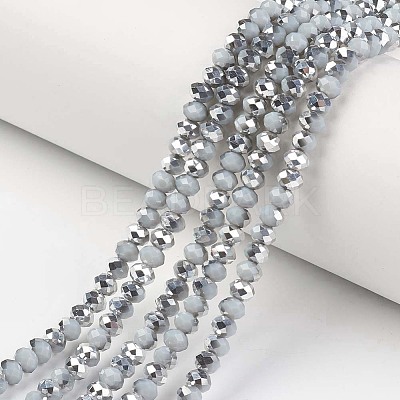 Electroplate Opaque Glass Beads Strands EGLA-A034-P4mm-M09-1