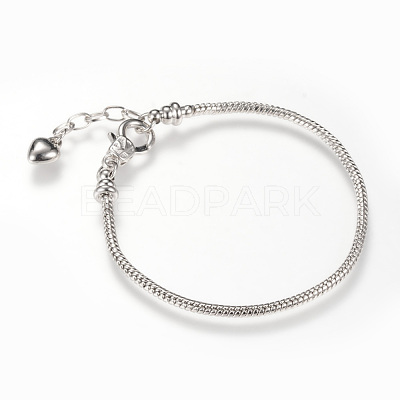 Brass European Style Bracelet Making X-MAK-R011-03P-1