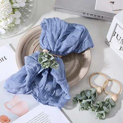 6Pcs PVC Leaf Napkin Rings AJEW-GF0011-03B-1