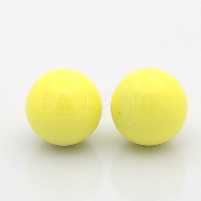 No Hole Spray Painted Brass Round Ball Beads Fit Cage Pendants KKB-J002-05-1