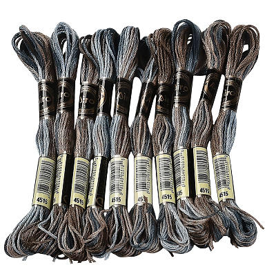 10 Skeins 6-Ply Polyester Embroidery Floss OCOR-CY0002-99E-1