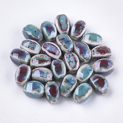 Handmade Porcelain Beads PORC-S498-07O-1