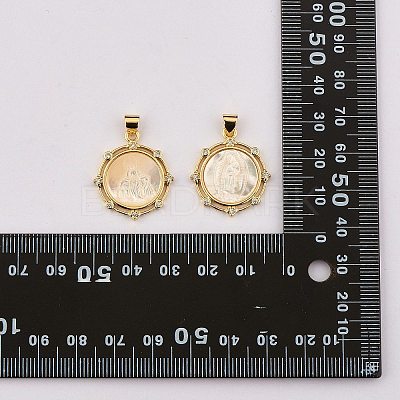 3Pcs Eco-friendly Brass Micro Pave Clear Cubic Zirconia Pendants KK-SZ0005-58-1