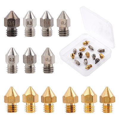 Olycraft 13Pcs Brass/Steel 3D Printer Nozzle Accessories FIND-OC0001-34-1