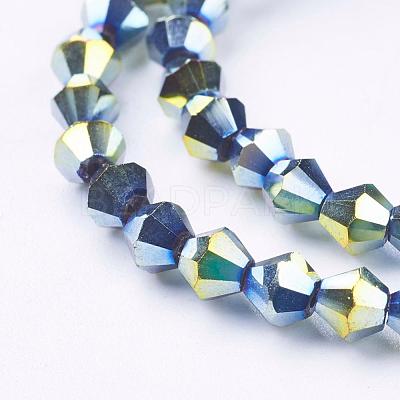 Electroplate Glass Beads Strands EGLA-S057-3-1