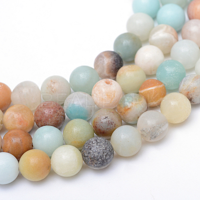 Round Natural Flower Amazonite Bead Strands X-G-R345-8mm-17-1