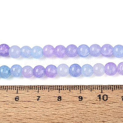 Ombre Effect Dyed Crackle Glass Beads Strands GLAA-Q106-01A-B24-1