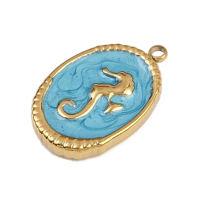 304 Stainless Steel Enamel Pendants STAS-K311-08B-01-1